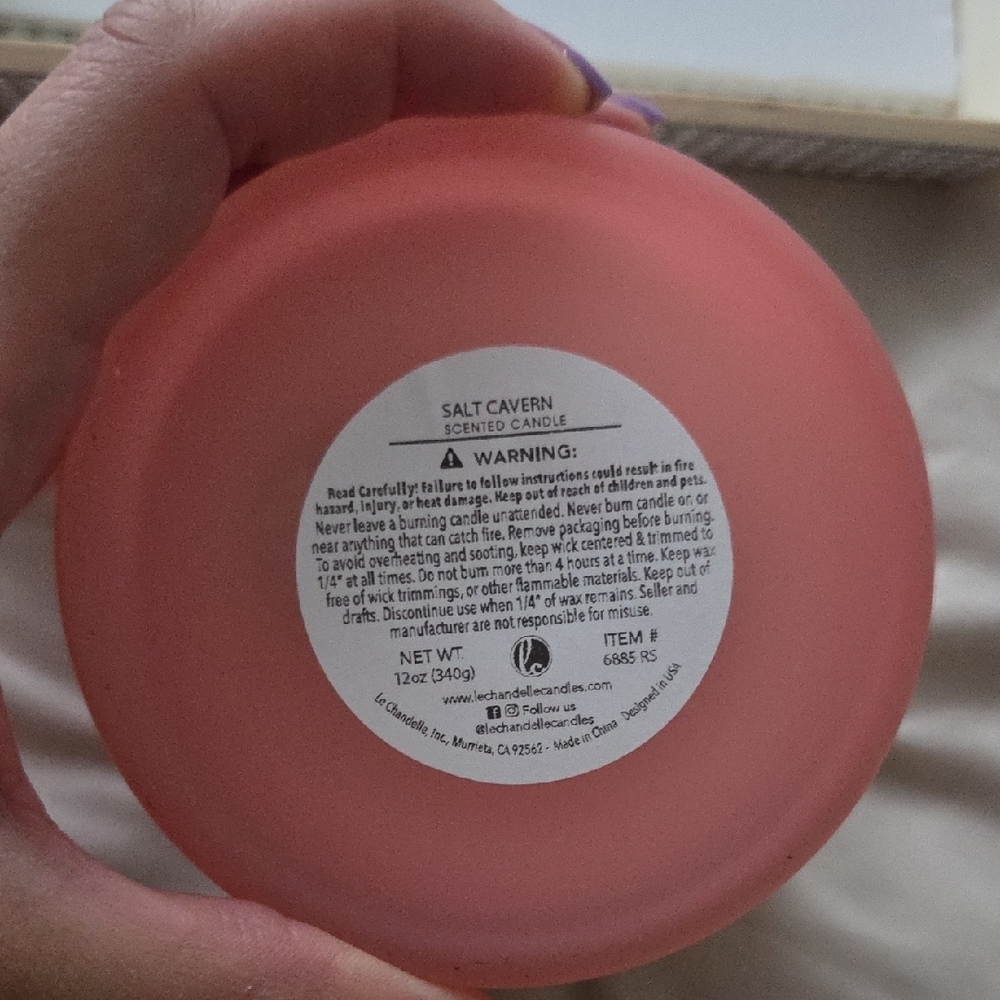 Salt Cavern Scented Candle in Pink - Picture 2 of 3